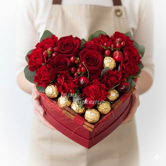 Сладкий набор с цветами