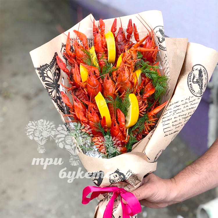 Букет из раков (500 гр) и лимона